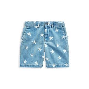 Ralph Lauren Little Boy's Preppy Star-Print Jean Shorts, Blue, 14